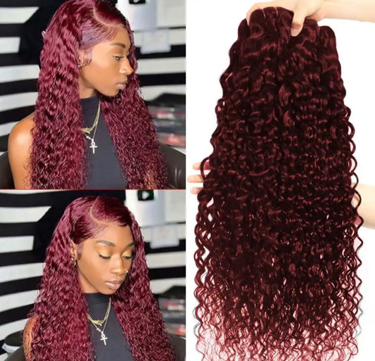 Burgundy Brazilian Jerry Curly Hair Extensions