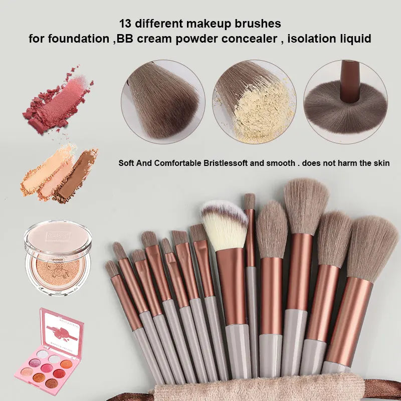 10-14Pcs Makeup Brush Set Maquiage Make Up Concealer Brush Blush Powder Eyebrow pencil Eye Shadow Cosmetic Brush Beauty Tools