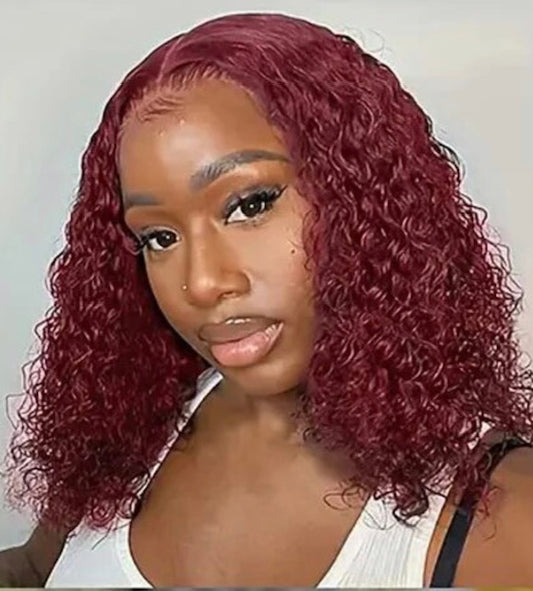 Burgundy Curly 13X4 Wig