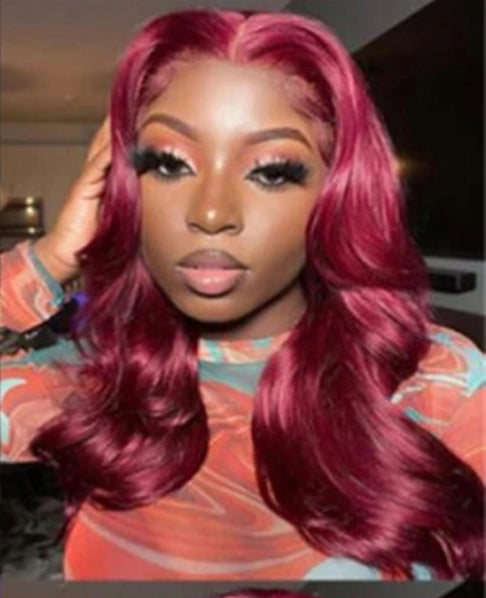 Gene 4x4 HD Burgundy Body Wave Wig