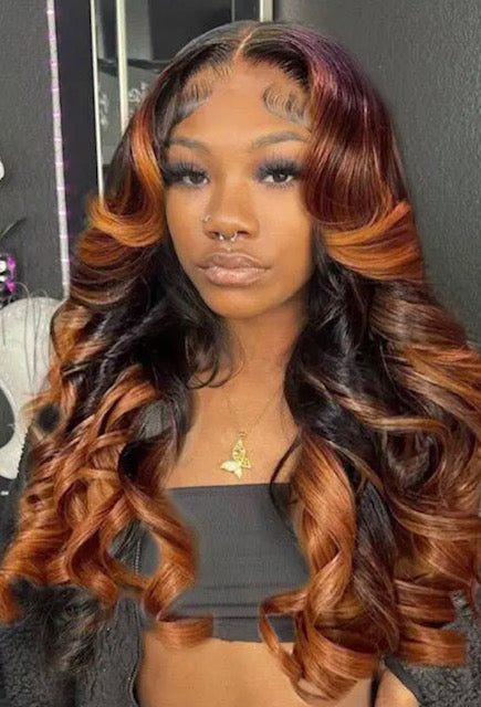 Ombre Ginger Brown Colored 13x4 Wear and Go Wig