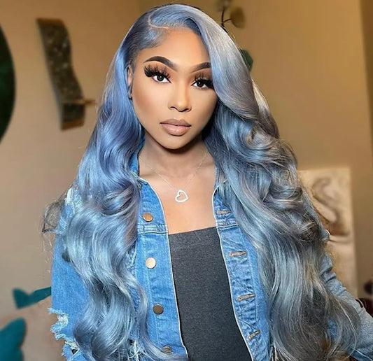 Brazilian Body Wave Pre-Plucked Silver Grey Lace Front 5x5 Lace Front Wig