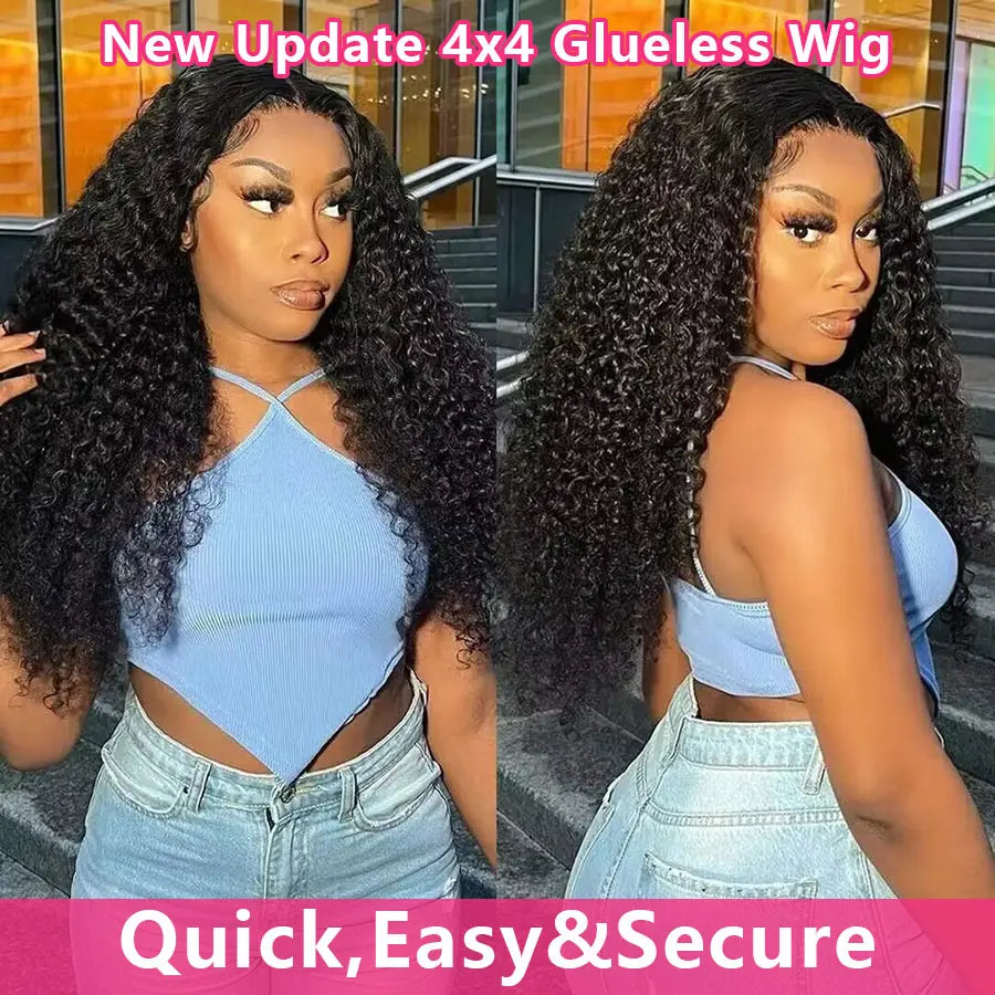 5x5HD Lace Closure Wigs Human Hair Ready To Wear Preplucked Curly Human Hair Wig Wear And Go Glueless Human Hair Wigs For Women