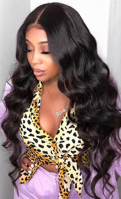 Body Wave 13×4 Frontal Unit Wig 180% Density Virgin Hair